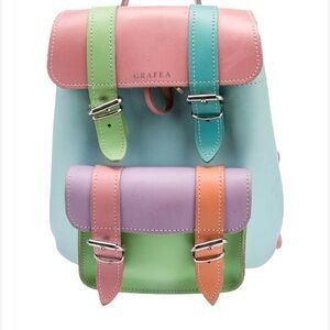 Grafea Leather Pastel Multi-Color Leather Backpack